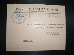 LETTRE MAIRIE LOUPIAC OBL.MEC.28-9 1965 STE CROIX DU MONT GIRONDE (33) SON SITE SES GROTTES - Sonstige & Ohne Zuordnung