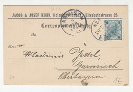 Jacob & Josef Kohn, Wien Company Postal Card Travelled 1903 To Garmisch B190715 - Briefe U. Dokumente