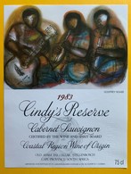 10983 - Cindy's Réserve Cabernet Sauvignon 1983 Afrique Du Sud Artiste Godfrey Ndabe Spécimen - Arte