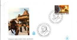 VATICAN FDC 1990 VOYAGE PAPE JEAN PAUL II COREE INDONESIE ILE MAURICE - FDC