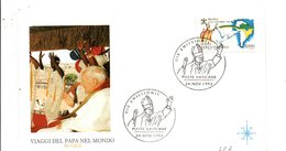 VATICAN FDC 1992 VOYAGE PAPE JEAN PAUL II BRESIL - FDC