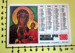 PONTIFICIE OPERE MISSIONARIE 1980  CALENDARIO TASCABILE PLASTIFICATO - Big : 1981-90