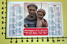 S. ANTONIO 1988  CALENDARIO TASCABILE PLASTIFICATO - Tamaño Grande : 1981-90