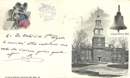 4640 " STATE HOUSE-PHILADELPHIA-INDIPENDENCE BELL." TWO CENTS G.WASHINGTON-1894/95 TYPE III  -CART. ORIG. SPED.1901 - Paterson