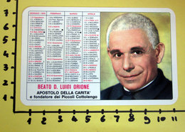 BEATO D. LUIGI ORIONE 1989  CALENDARIO TASCABILE PLASTIFICATO - Tamaño Grande : 1981-90