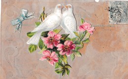 Delcampe - STYLE CELLULOIDE ,AVEC DECOUPIS COLOMBE REF 60374 - Sonstige & Ohne Zuordnung