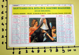 S. RITA SANTUARIO IN S. GIACOMO MAGGIORE 1990  CALENDARIO TASCABILE PLASTIFICATO - Tamaño Grande : 1981-90