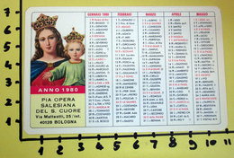 PIA OPERA SALESIANA DEL S. CUORE 1980  CALENDARIO TASCABILE PLASTIFICATO - Grand Format : 1971-80