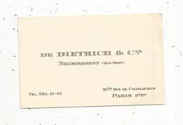 Carte De Visite , DE DIETRICH & Cie. ,NIEDERBRONN ,  67 ,  BAS RHIN - Cartes De Visite