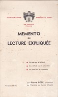 MEMENTO  DE   LECTURE   EXPLIQUEE ,,,,par Pierre  Bede   Professeur Au Lycee  Chaptal  La  Baule - Lesekarten