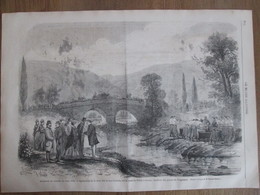 Gravure  1869  Cernay   Recherche Du Cadavre De Kinck Pere  Mare Le Trou Fridolin ROUTE DE SOULTZ - Cernay