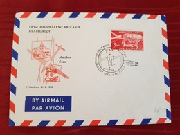 PRVO MEDDRŽAVNO SREČANJE FILATELISTOV, MARIBOR 1958. FLIGHT MARIBOR- GRAZ - Airmail