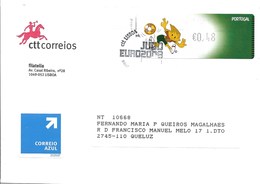 Portugal Cover With Soccer ATM Stamp - Franking Machines (EMA)