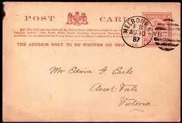 British Victoria Local Postal Stationery 1887 - Briefe U. Dokumente