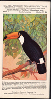 BIRDS Alcatraz Toucan (Rhamphasto Toco) Argentina Old Sheet Carlos A. Giberti & Cia. - Cuckoos & Turacos