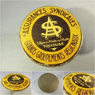 * PLAQUE PUBLICITAIRE AS ASSURANCES DES SYNDICALES TOULOUSE + Publicité Pub Assurance - Andere & Zonder Classificatie