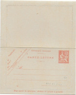 1902 - TYPE MOUCHON - CARTE-LETTRE ENTIER NEUVE - STORCH E1 - DATE 308 - Letter Cards