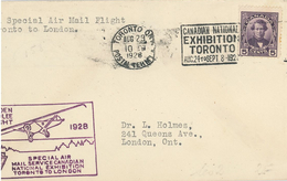 1928 Toronto Nationale Ausstellung Golden Jubilee Flight London - Covers & Documents