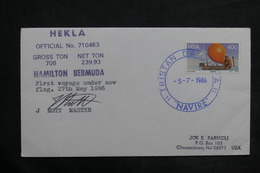 AFRIQUE DU SUD - Enveloppe 1er Voyage Hamilton / Bermudes , Voir Cachet Et Signature - L 34943 - Storia Postale