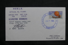 AFRIQUE DU SUD - Enveloppe 1er Voyage Hamilton / Bermudes , Voir Cachet Et Signature - L 34943 - Cartas