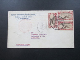 Mexiko April 1933 Flugpost Nr. 597 MeF Luftpost Nach Leipzig Mit Luftpost Befördert. Rückseitig 8 Stempel!! - Messico