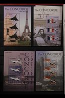 CONCORDE ON STAMPS 1969-2003 World Collection Of Never Hinged Mint Or Used Stamps Plus A Similar Range Of Miniature Shee - Ohne Zuordnung