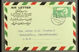 AEROGRAMME 1963 6a Green On Pale Green, Kessler 3, H&G 3, Rare Commercial Use From Kabul To USA, Fine Condition. For Mor - Afganistán