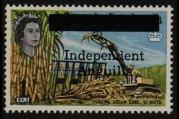 1967 1c Loading Sugar Cane Opt'd "Independent Anguilla" SG 2, Never Hinged Mint. For More Images, Please Visit Http://ww - Anguilla (1968-...)