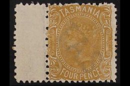 TASMANIA 1871-78 4d Buff Perf 12, SG 153, Very Fine Never Hinged Mint. Superb With Sheet Margin At Left. For More Images - Other & Unclassified