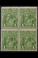 1926 1d Sage - Green, Perf 14, Wmk Mult Crown A, Variety "Dot Before 1"in Block Of 4 With Normals. For More Images, Plea - Autres & Non Classés