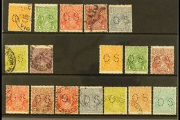 OFFICIALS 1926-30 ALL DIFFERENT "KGV HEADS" Small (Type 02) "O S" Opt'd Used Selection On A Stock Card With Perf 14 Set  - Altri & Non Classificati