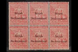 1895 1d Rose Red, Hope, SG 5, Superb Mint Block Of 6. For More Images, Please Visit Http://www.sandafayre.com/itemdetail - Other & Unclassified