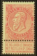 1893-1900 1f Carmine On Green With Label (SG 89, Michel 58, COB 64), Never Hinged Mint, Centered To Lower Right, Very Fr - Autres & Non Classés
