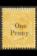 1875 1d On 3d Yellow-buff, SG 16, Fine Mint. For More Images, Please Visit Http://www.sandafayre.com/itemdetails.aspx?s= - Bermudes