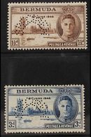 1946 SPECIMENS. Victory Set, Perforated "Specimen", SG 123s/4s, Very Fine Mint, Large Part Og. (2 Stamps) For More Image - Bermuda