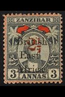 1897 Zanzibar Overprinted 2½ On 3a Grey And Red, SG 91, Fine Mint. For More Images, Please Visit Http://www.sandafayre.c - Afrique Orientale Britannique
