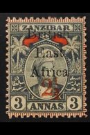 1897 Zanzibar Overprinted 2½ On 3a Grey And Red, SG 89, Fine Mint. For More Images, Please Visit Http://www.sandafayre.c - Africa Orientale Britannica