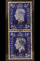 M.E.F. 1942 2½d Ultramarine Ovptd Type M2/M2a, Vertically Se-tenant Pair Overprinted Regular And Rough Lettering, SG M8b - Africa Orientale Italiana