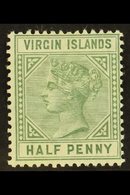 1883 ½d Dull Green, Variety "top Left Triangle Detached", SG 27b, Very Fine Mint. For More Images, Please Visit Http://w - Iles Vièrges Britanniques