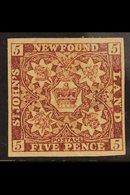 1857-64 5d Brown-purple, Thick Paper, SG 5, Mint With Four Wide Margins, Large Part Gum. A Lovely Example. For More Imag - Andere & Zonder Classificatie