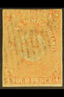 1860 4d Orange-vermilion, SG 12, Small Margins All Round, Barred Cancel, Sound. For More Images, Please Visit Http://www - Autres & Non Classés