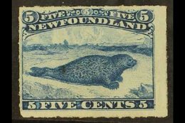 1876-79 5c Blue Common Seal, Rouletted, SG 43, Fine Mint With Original Gum. For More Images, Please Visit Http://www.san - Other & Unclassified