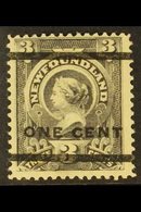 1897 1c On 3c Grey Purple, Type 38 Surcharge, SG 82, Very Fine Mint. For More Images, Please Visit Http://www.sandafayre - Autres & Non Classés