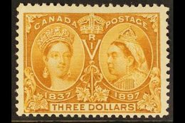 1897 $3 Bistre "Jubilee", SG 138, Unitrade 63, Fine Mint With A Tiny, Single Perf Thin For More Images, Please Visit Htt - Autres & Non Classés