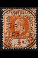 1902-03 1s Orange, Watermark Crown CA, Very Fine Used With Neat Cds Cancellation. For More Images, Please Visit Http://w - Cayman Islands
