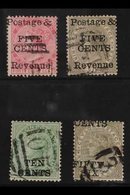1885 SURCHARGED GROUP. A Useful WMK CC Group That Includes The 5c On 48c Rose, 5c On 96c Drab, 10c On 24c Green & 56c On - Ceylon (...-1947)