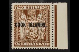 1946 2s6d Dull Brown Postal Fiscal Of New Zealand With "COOK ISLANDS" Overprint, Watermark Upright, SG 131, Very Fine Mi - Cook