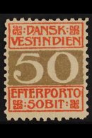 POSTAGE DUE 1905 50b Grey And Red, Perf 11½ (line), Facit L8 C3 Or SG D63b, Fine Mint. For More Images, Please Visit Htt - Danish West Indies