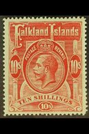 1912-20 KGV 10s Red/green, SG 68, Very Fine Mint. For More Images, Please Visit Http://www.sandafayre.com/itemdetails.as - Falkland