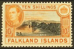 1938-50 10s Black & Red Orange, SG 162b Fine Mint For More Images, Please Visit Http://www.sandafayre.com/itemdetails.as - Islas Malvinas